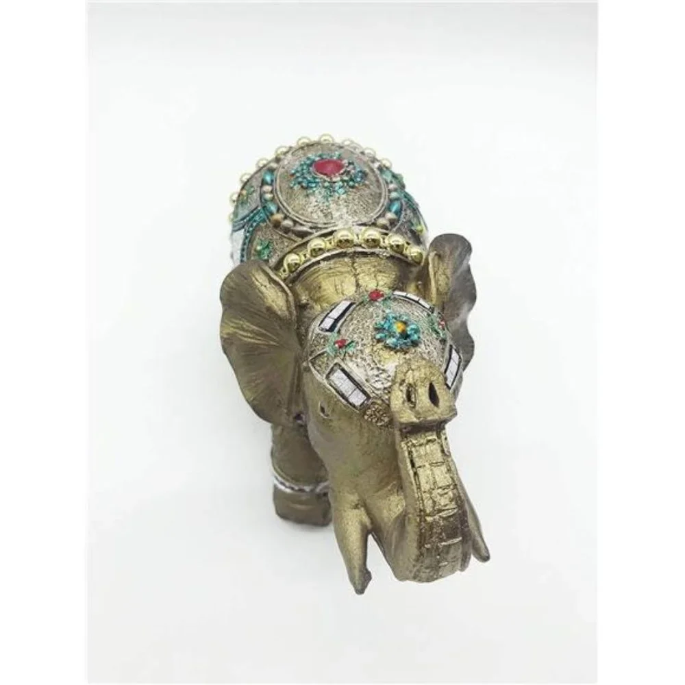 Mose Cafolo Stunning Brass Bronze Color 6" Elegant Elephant Trunk Feng Shui Stat - Picture 3 of 6